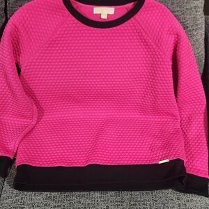 Michael Kors Fuchsia Quilted Top with Black Trim